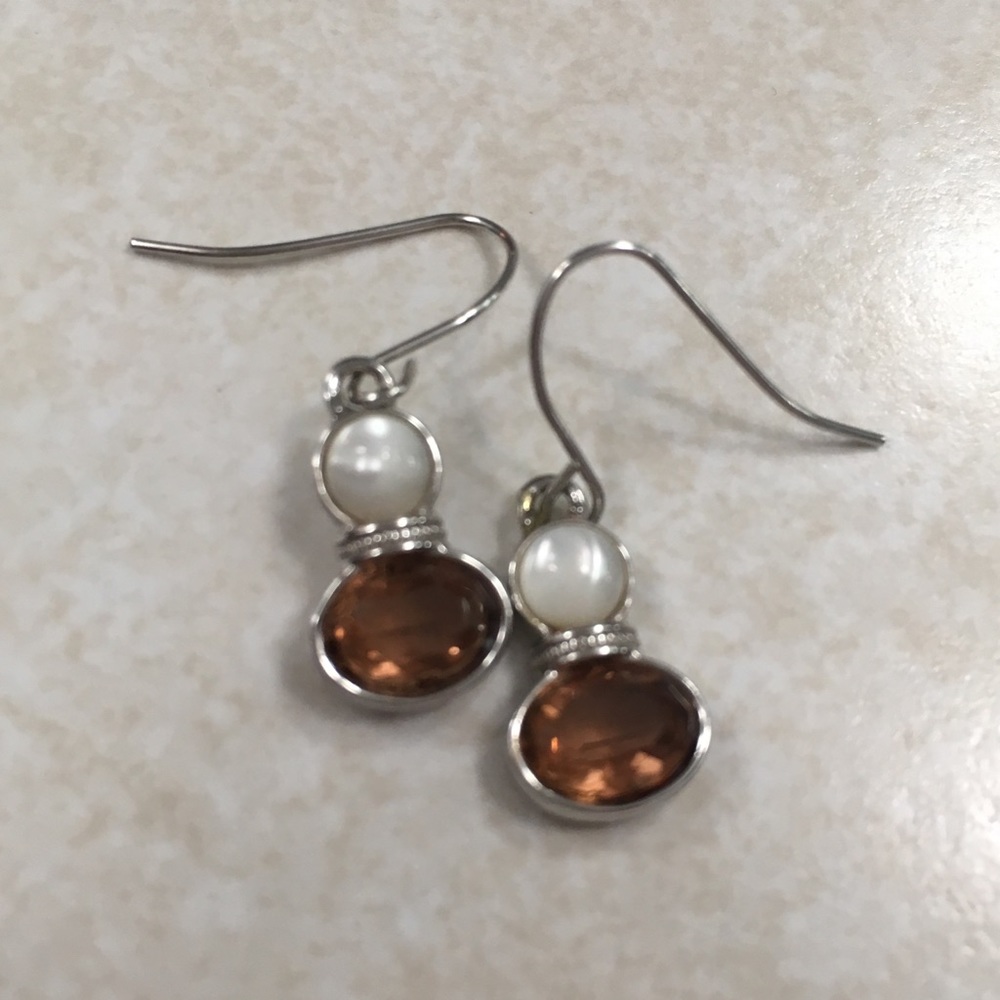 🦋🦢Stamped Swarovski Crystal Pearl & Morganite